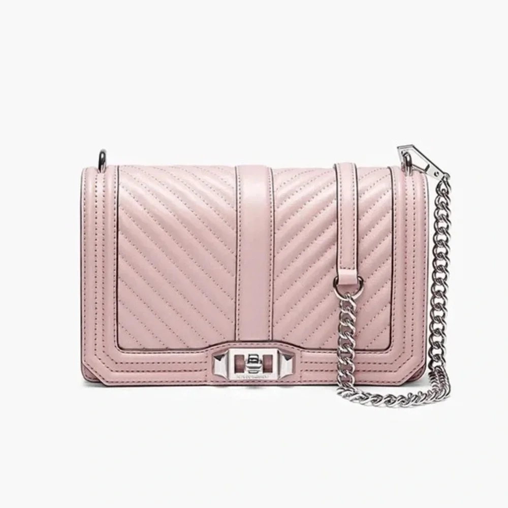 Rebecca Minkoff Chevron Love Crossbody Bag Vintage Pink